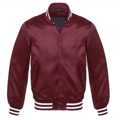 Varsity Satin jacket Maroon -White